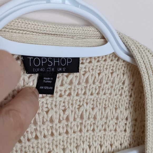 TOPSHOP boho southwestern cotton blend textured knit cardigan size 8 @F - Picture 5 of 12